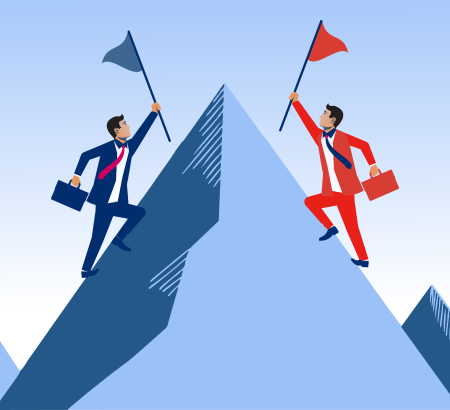 Putting flag into the summit